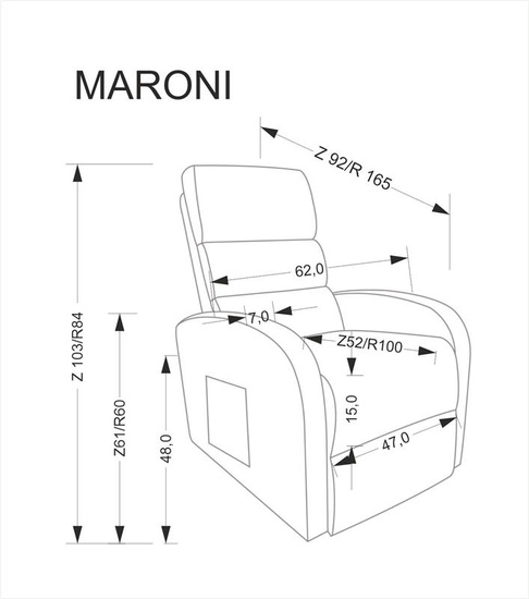 Fotel rozkładany MARONI w beżowym kolorze 