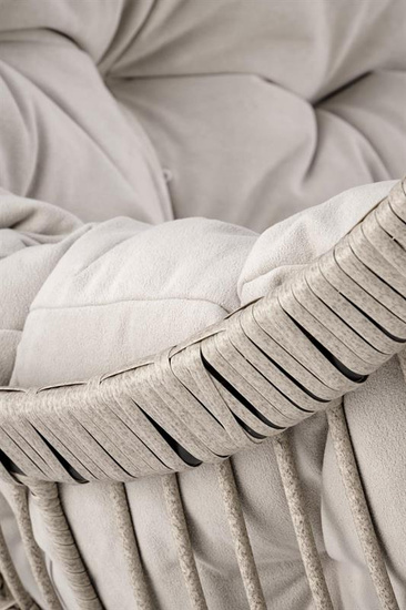 Nowoczesny fotel ogrodowy RASMUS w kolorze jasny popiel z leżanką