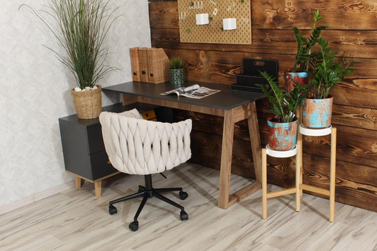 Designerski fotel obrotowy ROSA beżowy