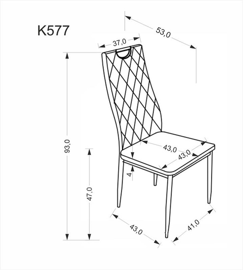 Krzesło kuchenne z weluru K577 w czarnym kolorze 