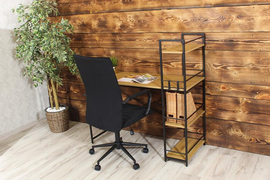 Welurowy fotel biurowy DORIAN na czarnym stelażu