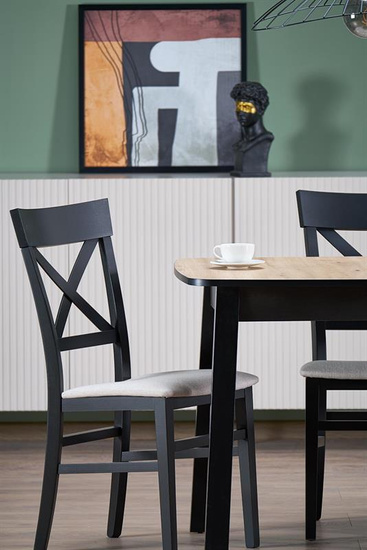 Stół rozkładany BARRIL w kolorze dąb artisan/czarny