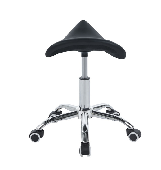 Taboret obrotowy siodło RIDER czarny na kółkach