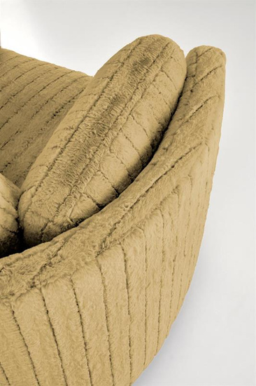 Elektryczny fotel wypoczynkowy PEGAS w kolorze musztardowym z funkcją relaks