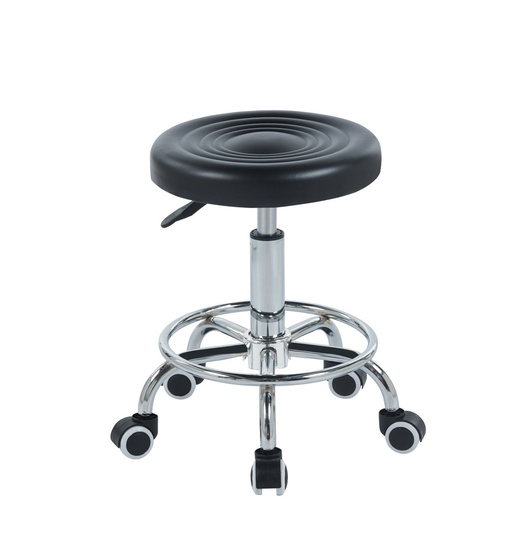 Taboret obrotowy KIVI czarny na kółkach