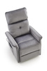 Fotel wypoczynkowy z funkcją elektrycznego rozkładania i gniazdem USB SEMIR 2 w popielatej tkaninie BLUVEL 14