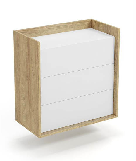 MOBIUS KOMODA 3S korpus: hikora naturalna, fronty - biel alpejska
