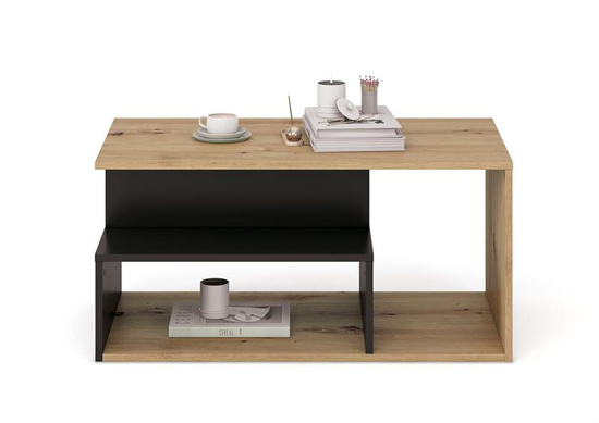 Nowoczesny stolik kawowy IVA w kolorze dąb artisan / czarny