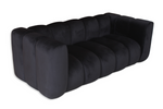 Sofa dwuosobowa nowoczesna SOMA 2 tapicerowana czarnym welurem