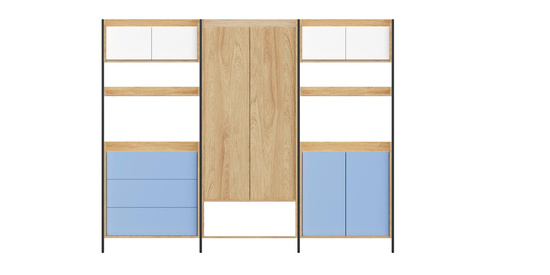 MOBIUS KOMODA 3S korpus: hikora naturalna, fronty - biel alpejska