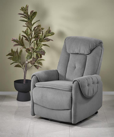 Rozkładany fotel HORTON w popielatym kolorze