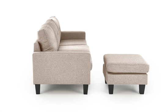 Sofa z podnóżkiem GERSON beżowa tkanina