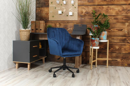 Fotel kubełkowy do biurka FABIO granatowy/czarny