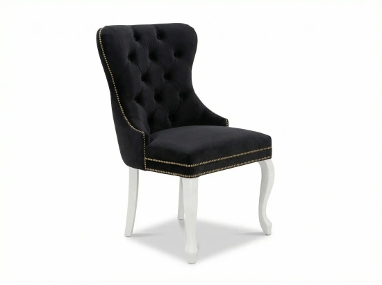 Tapicerowane krzesło pikowane GOLDI ludwik w stylu glamour