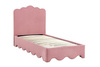 Łóżko tapicerowane ORSO 90 cm różowe mat velvet MAVEL