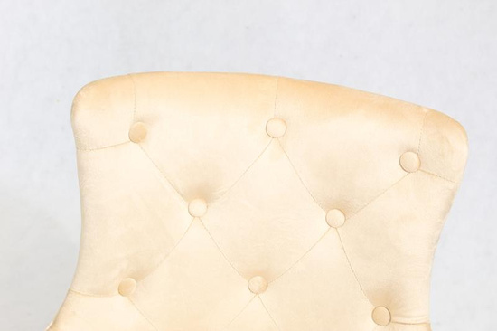 Krzesło z kołatką do jadalni glamour BENTO beżowy/złoty