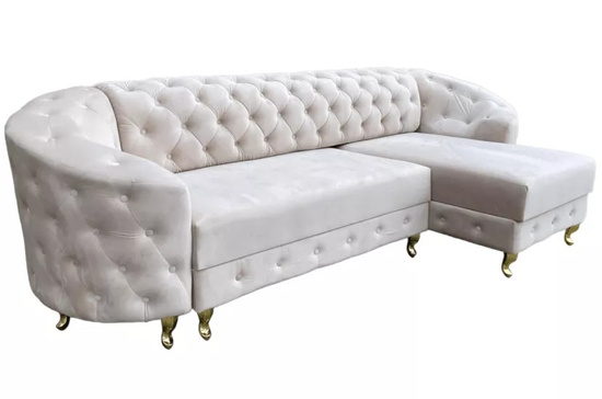 Stylowy narożnik glamour LUCILLE z funkcją spania