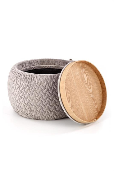 Pufa BONO w kolorze jasny popiel 