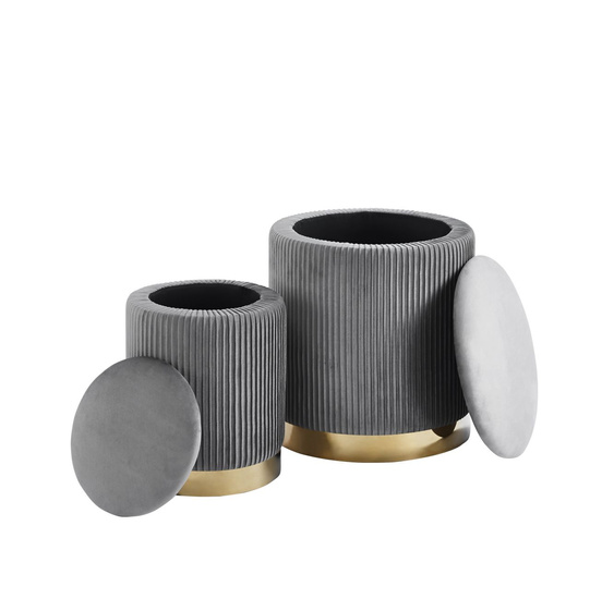 Zestaw dwóch puf DUOBOX w kolorze szarym