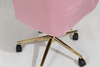Fotel kubełkowy do biurka FABIO różowy/złoty