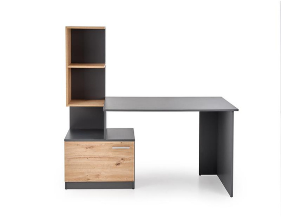 Biurko MISO w kolorze grafitowym z akcentami dębu artisan