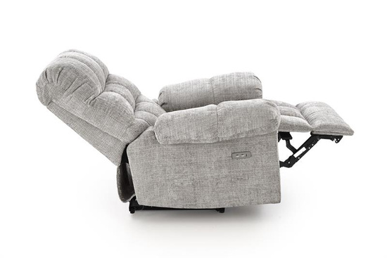 Fotel wypoczynkowy AMORE w popielatym kolorze z funkcją elektrycznego rozkładania