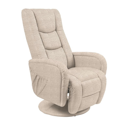 Rozkładany fotel wypoczynkowy PULSAR 2 recliner z funkcją masażu beżowa tkanina