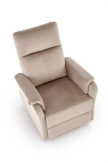 Fotel wypoczynkowy CROCUS beżowy z funkcją elektrycznego rozkładania