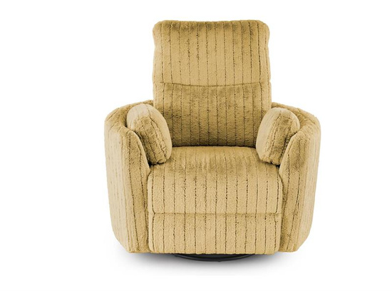 Elektryczny fotel wypoczynkowy PEGAS w kolorze musztardowym z funkcją relaks