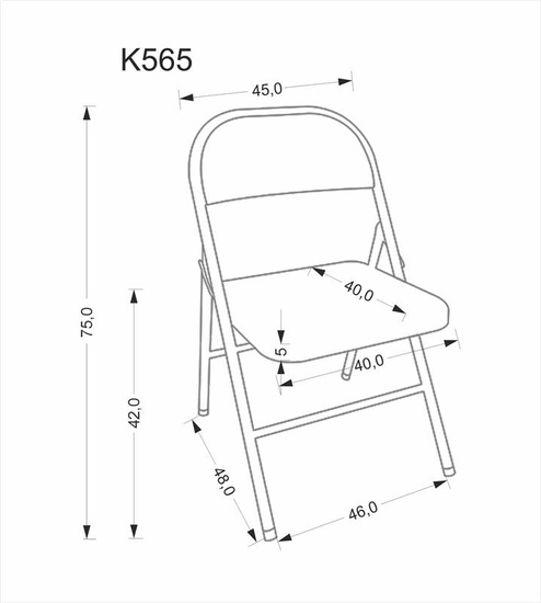 Krzesło składane K565 w kolorze popielatym 