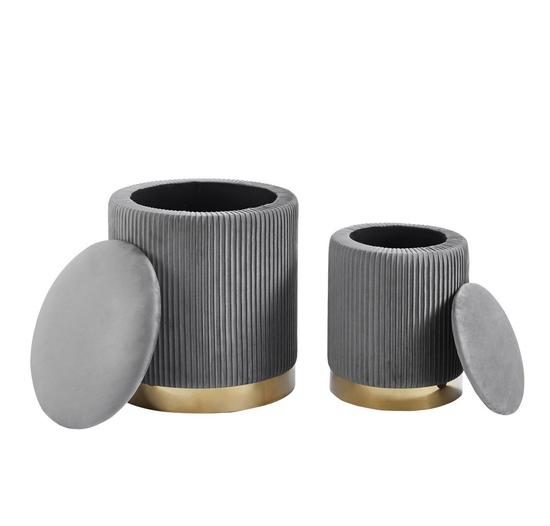 Zestaw dwóch puf DUOBOX w kolorze szarym