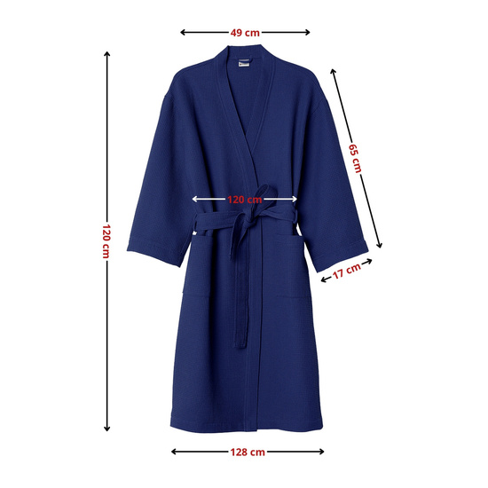 Szlafrok Gofer Bawełna Unisex Vizzy L 05 Granat
