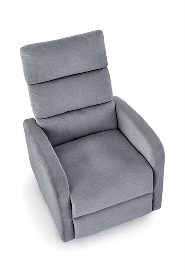 Fotel wypoczynkowy CARINIO popielaty elektryczny z funkcją masażu