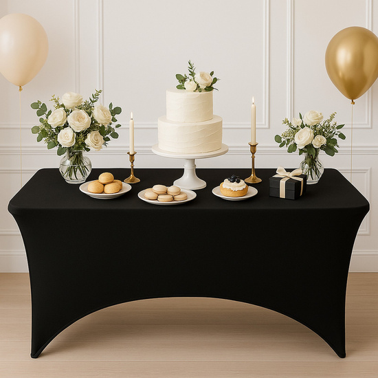 Pokrowiec 180 x 76 Na Stół Bankiet Catering Ben Czarny
