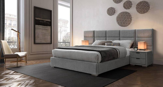 Stylowe łóżko LEVANTER 160 cm w kolorze popielatym