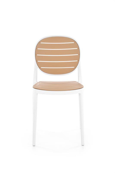 Krzesło K529 w kolorze białym z naturalnym wykończeniem