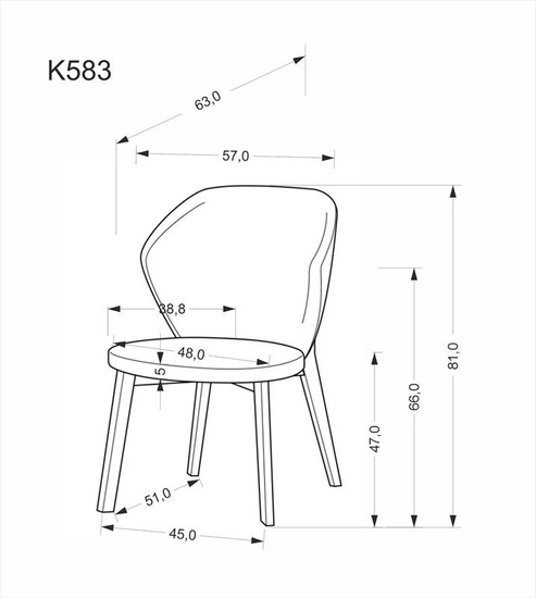 Krzesło K583 w kolorach orzech, brąz i beż 