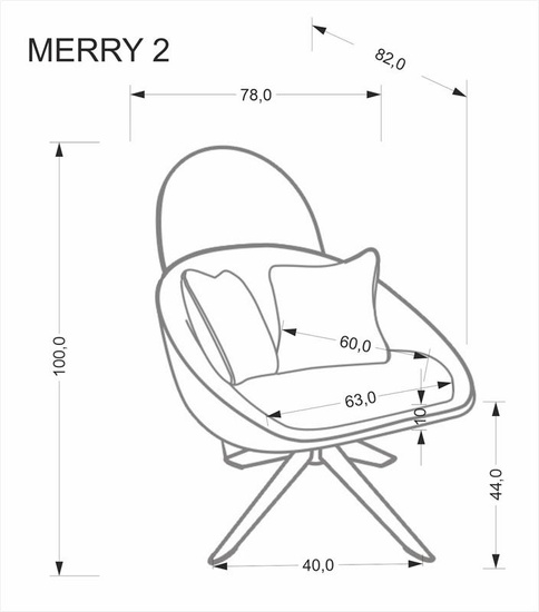 Fotel MERRY 2 w kremowym kolorze