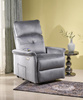 Fotel wypoczynkowy z funkcją elektrycznego rozkładania i gniazdem USB SEMIR 2 w popielatej tkaninie BLUVEL 14
