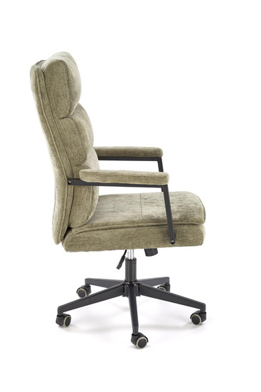 Fotel biurowy z welurową tapicerką ADRIANO oliwkowy 