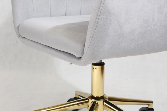 Fotel kubełkowy do biurka FABIO szary/złoty