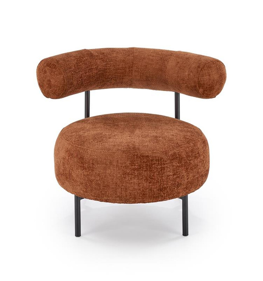 Designerski fotel wypoczynkowy HAZARD w kolorze cynamonowym