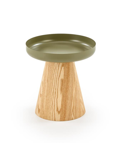 Designerska ława GINA w kolorze naturalnym i zielonym