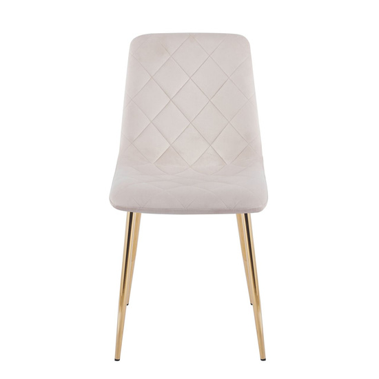 Stylowe krzesło welurowe ADEL beżowe ze złotymi nogami