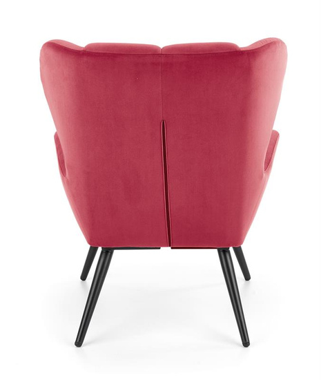 Stylowy fotel wypoczynkowy TYRION w kolorze bordowym na czarnych nogach