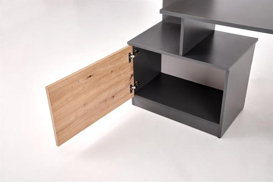 Biurko MISO w kolorze grafitowym z akcentami dębu artisan