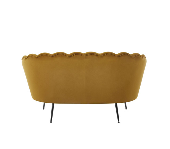 Sofa VIDAL w miodowym welurze na czarnych nóżkach