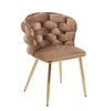 Krzesło ze splotem na oparciu MIRELLA GOLD w ciemnobeżowym kolorze