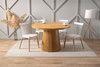 Nowoczesny okrągły stół rozkładany 120 cm w kolorze dębu z dekoracyjną podstawą    