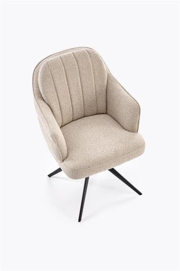 Krzesło obrotowe w tkaninie boucle K570 beżowe